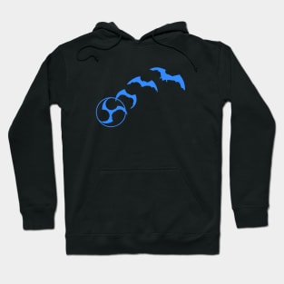 Bat Mitsudomoe blue Hoodie